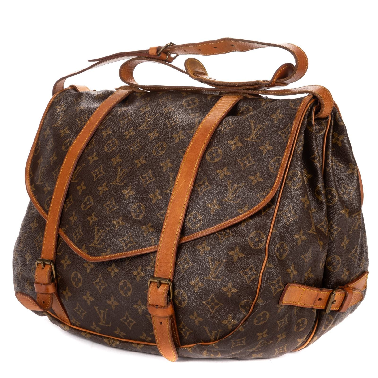 Louis Vuitton Double Strap Saumur Brown Monogram Canvas — view 2
