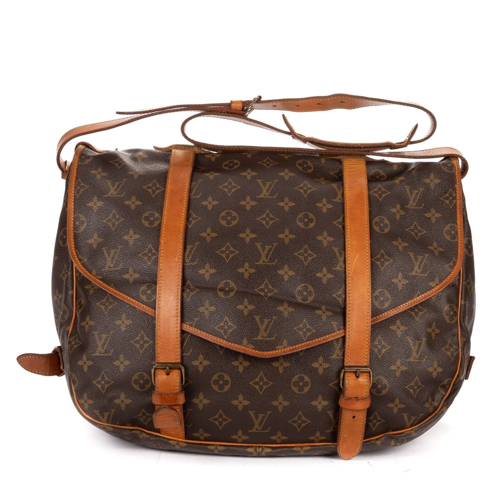 Louis Vuitton Double Strap Saumur Brown Monogram Canvas