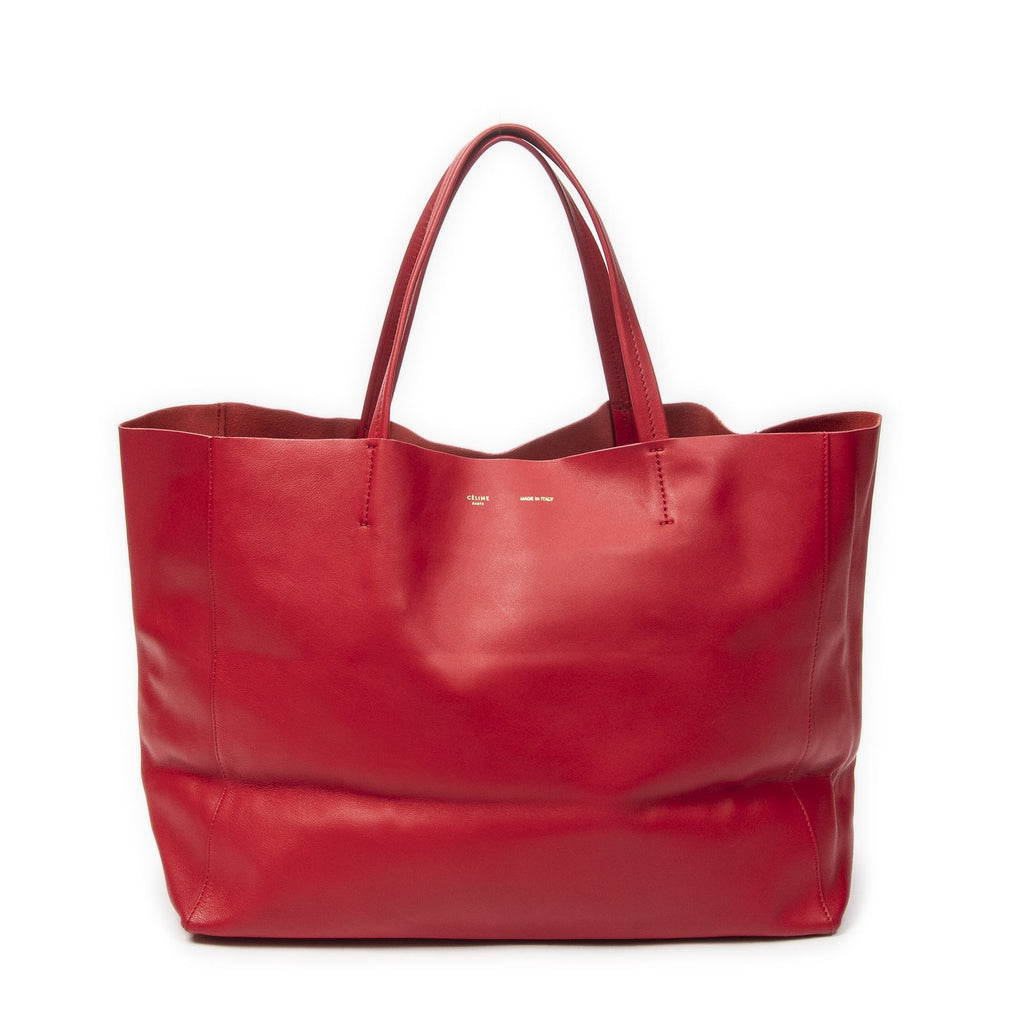 Celine Horizontal Cabas Red Calfskin Leather Tote