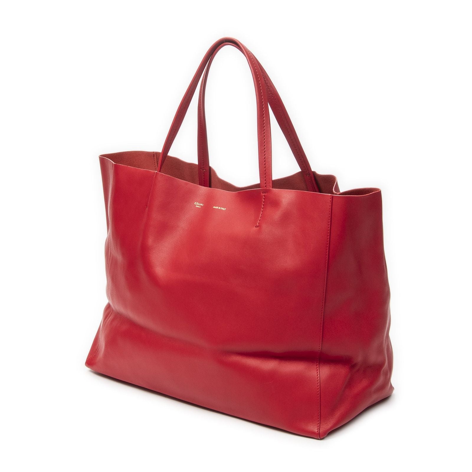 Celine Horizontal Cabas Red Calfskin Leather Tote — view 2