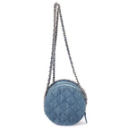 Chanel Mini Round Clutch Blue Denim Quilted — view 5