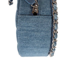 Chanel Mini Round Clutch Blue Denim Quilted — view 8
