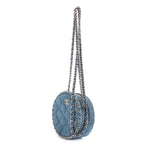 Chanel Mini Round Clutch Blue Denim Quilted — view 2
