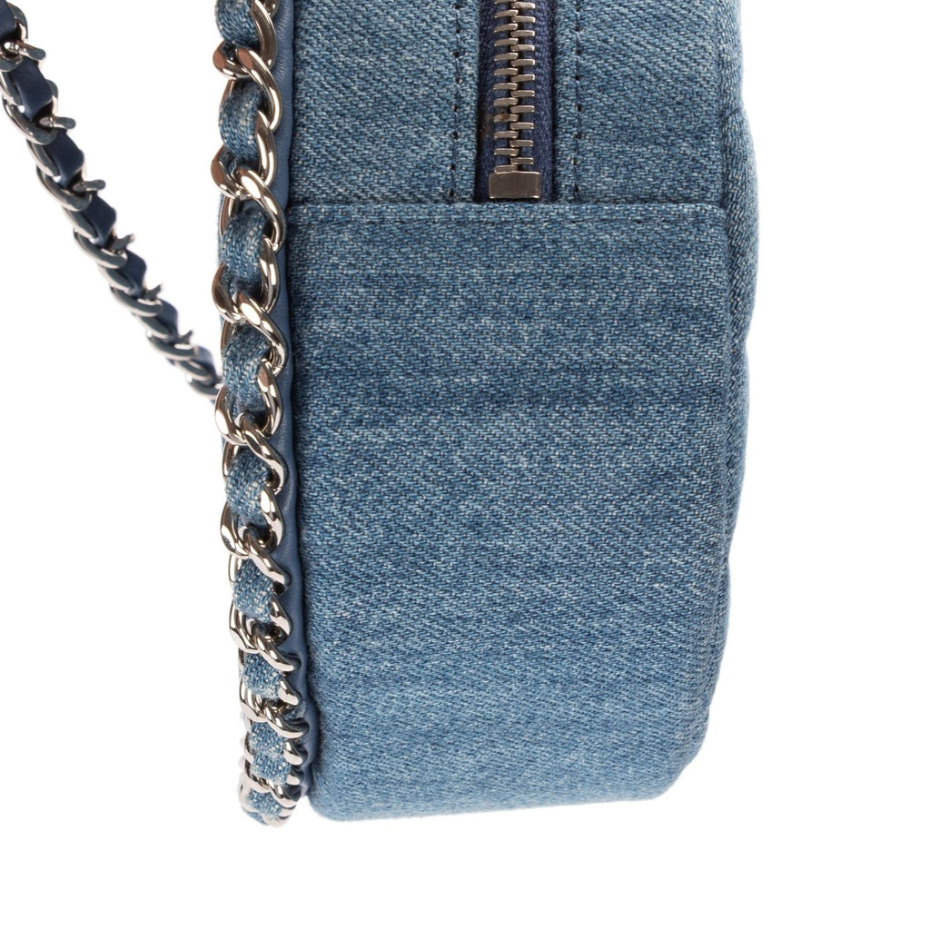 Chanel Mini Round Clutch Blue Denim Quilted — view 7