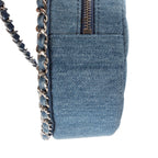 Chanel Mini Round Clutch Blue Denim Quilted — view 7