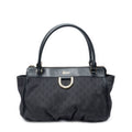 Gucci Abbey D-ring Zip Tote Black GG Canvas