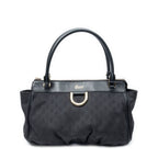 Gucci Abbey D-ring Zip Tote Black GG Canvas