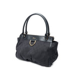Gucci Abbey D-ring Zip Tote Black GG Canvas — view 2