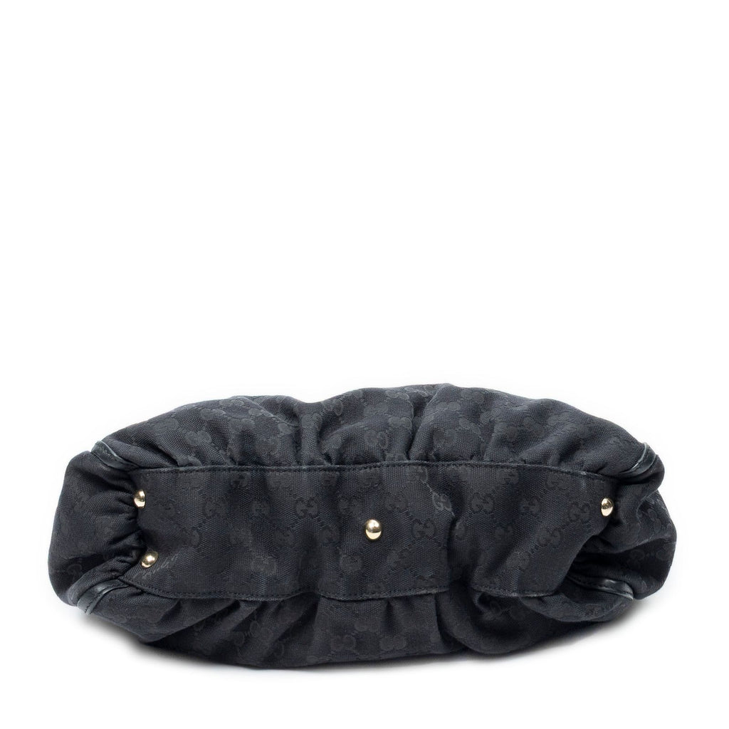 Gucci Abbey D-ring Zip Tote Black GG Canvas — view 6