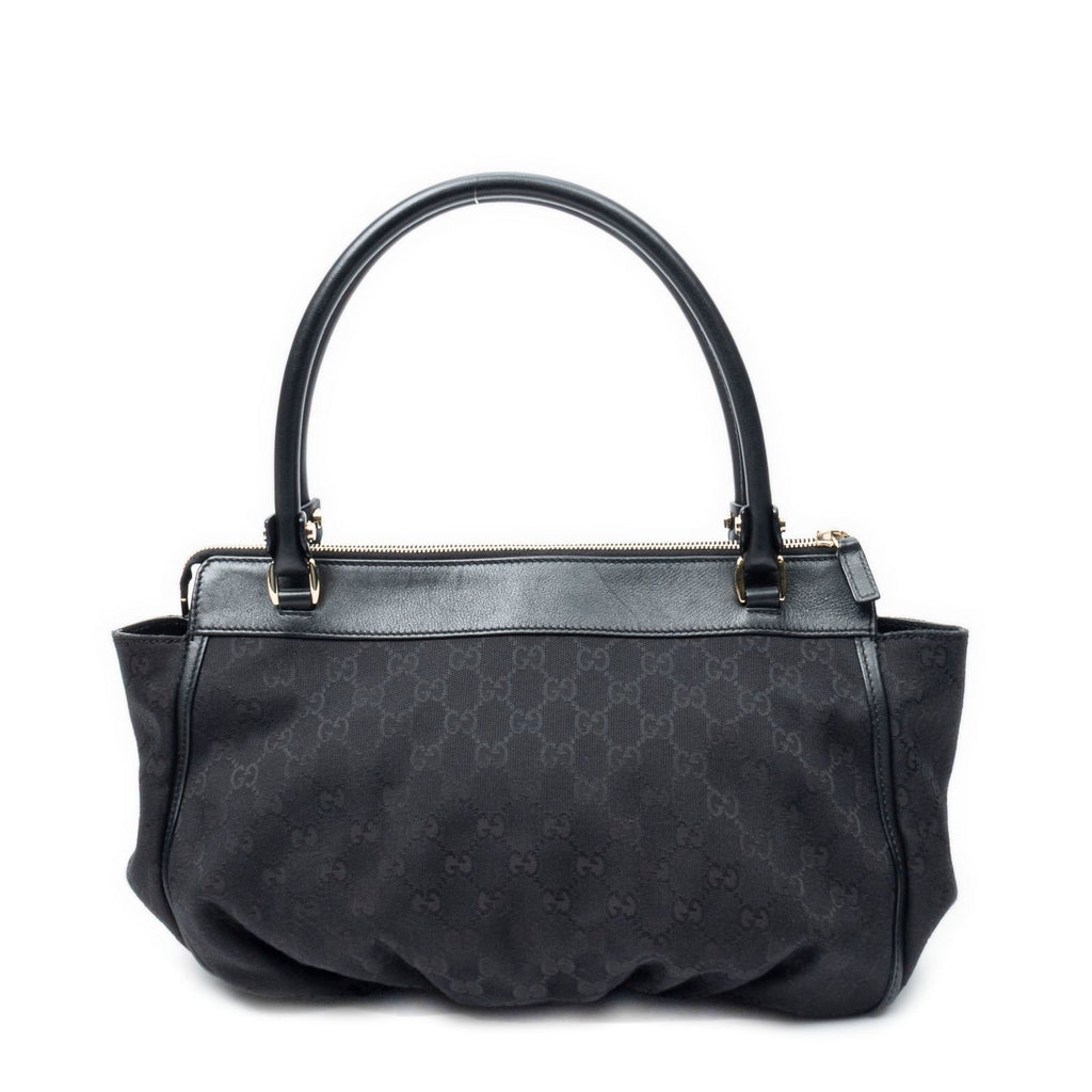 Gucci Abbey D-ring Zip Tote Black GG Canvas — view 5