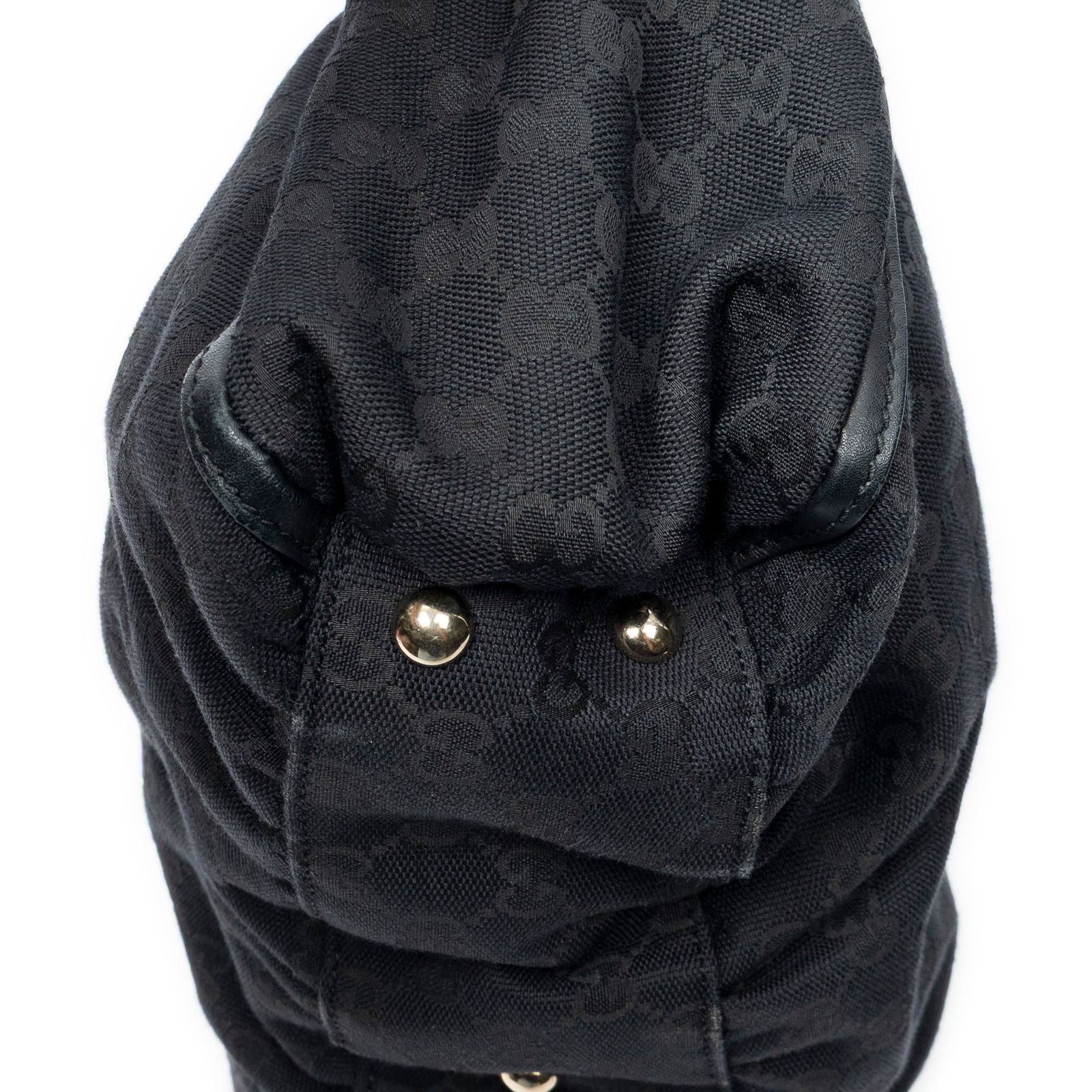 Gucci Abbey D-ring Zip Tote Black GG Canvas — view 7
