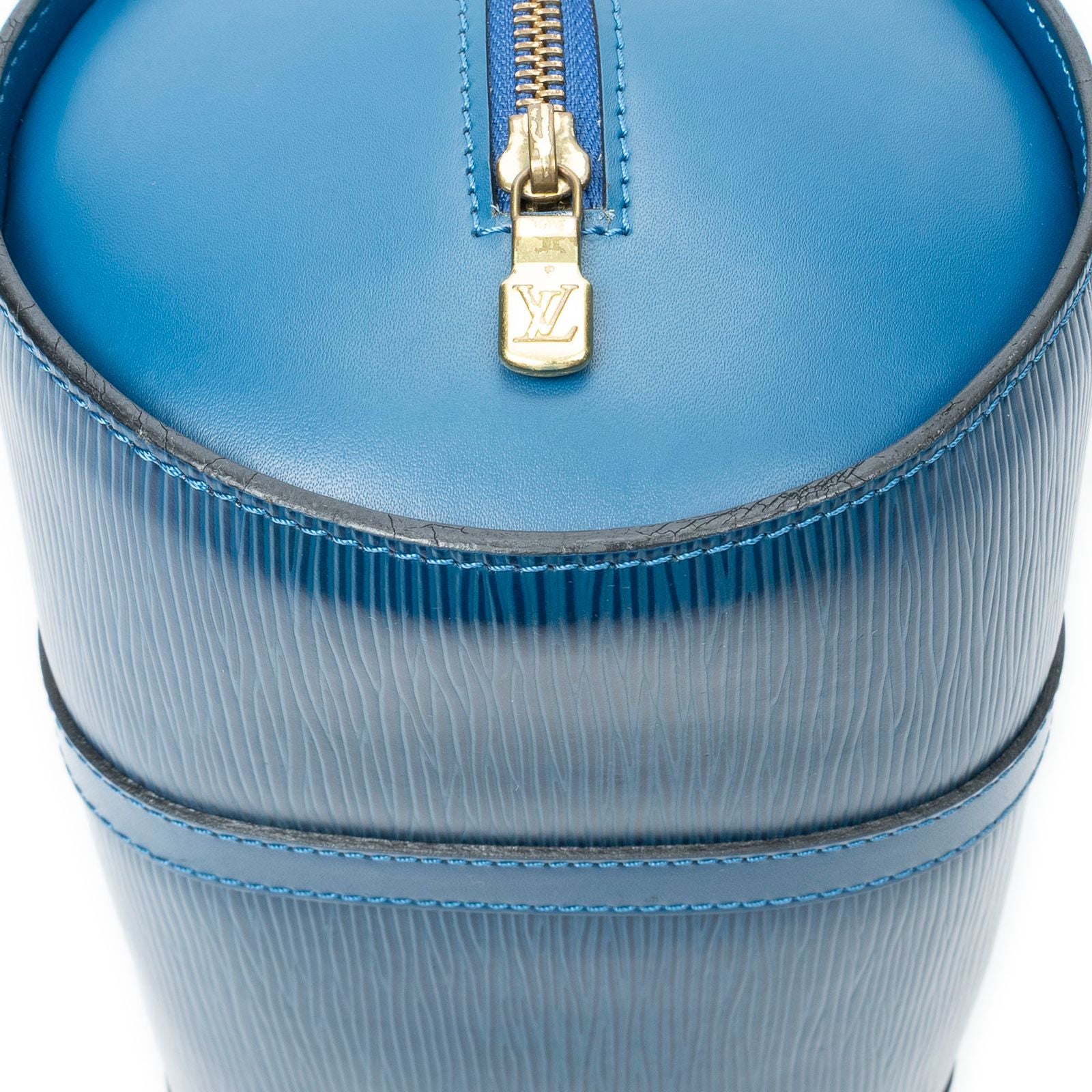 Louis Vuitton Soufflo Blue Epi Handbag — view 8