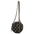 Chanel Mini Lucky Charms Round Clutch Black Quilted Lambskin Leather