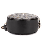 Chanel Mini Lucky Charms Round Clutch Black Quilted Lambskin Leather — view 6