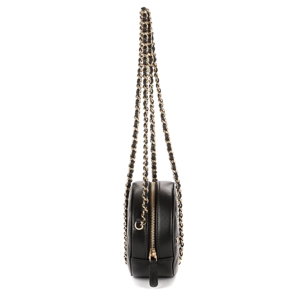 Chanel Mini Lucky Charms Round Clutch Black Quilted Lambskin Leather — view 4