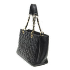 Chanel Grand Shopping Tote GST Black Quilted Caviar Leather — view 2