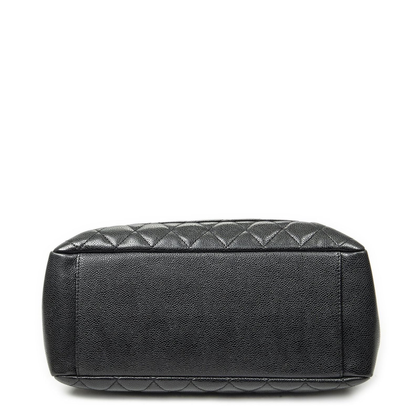 Chanel Grand Shopping Tote GST Black Quilted Caviar Leather — view 6