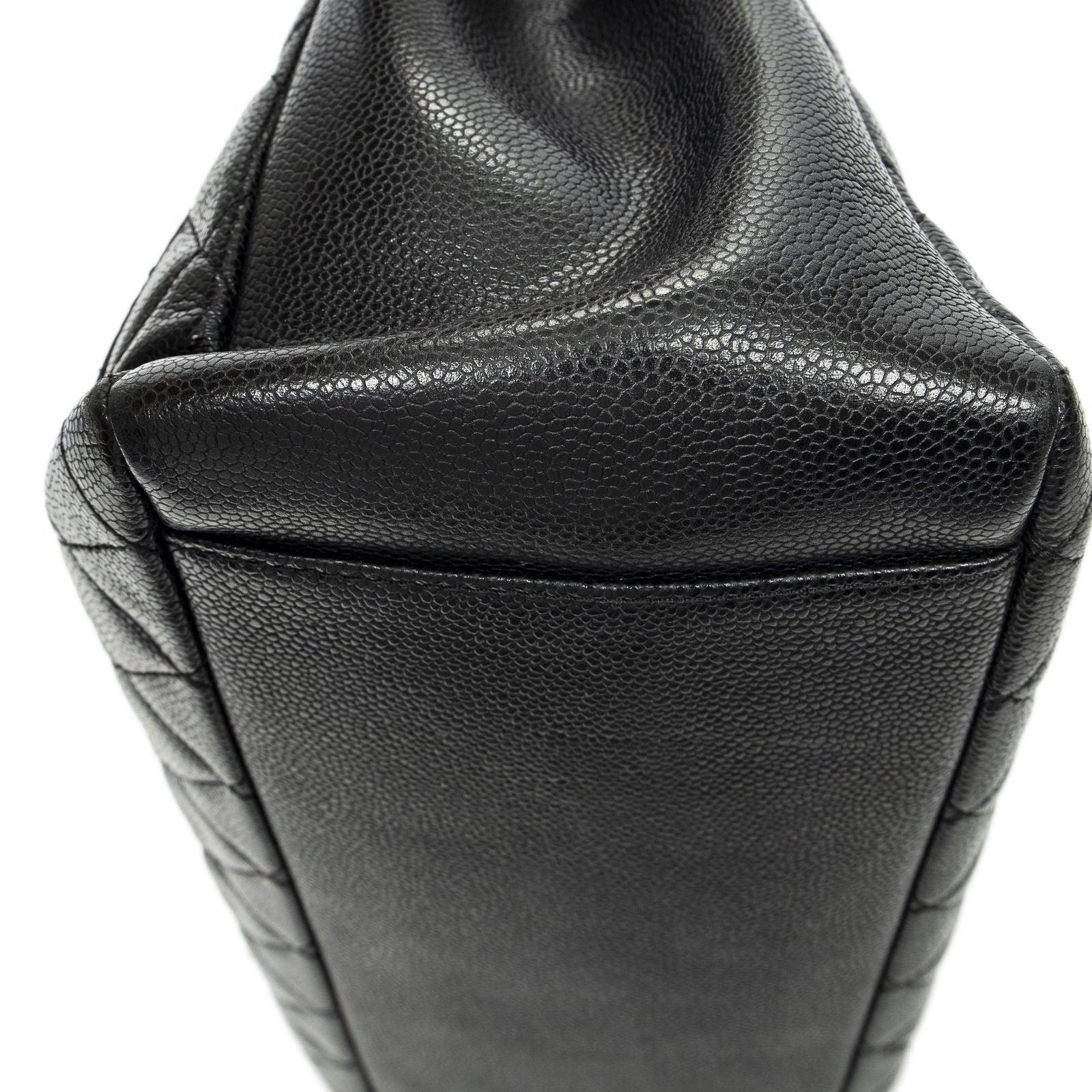 Chanel Grand Shopping Tote GST Black Quilted Caviar Leather — view 8