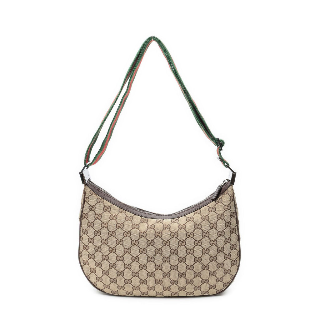Gucci Round Zip Messenger Beige Brown GG Canvas — view 5