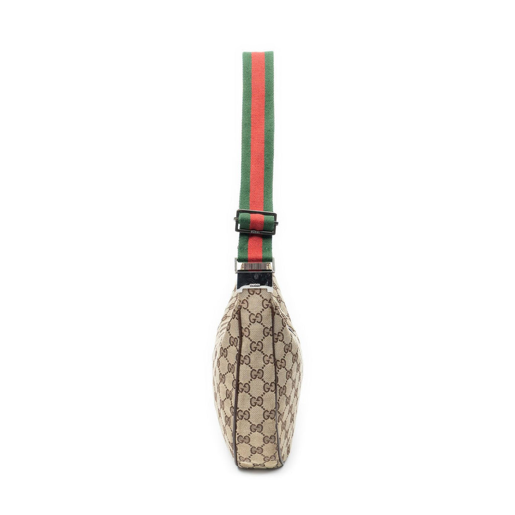 Gucci Round Zip Messenger Beige Brown GG Canvas — view 4