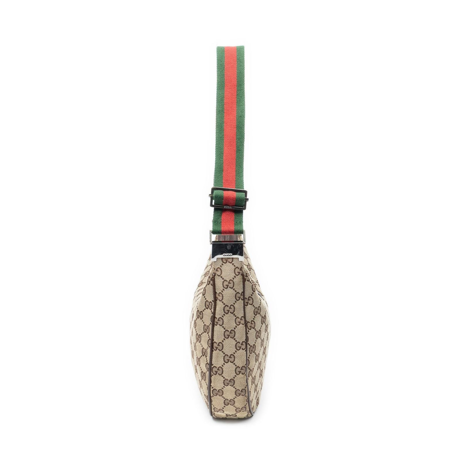 Gucci Round Zip Messenger Beige Brown GG Canvas — view 4