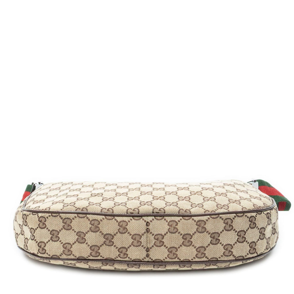 Gucci Round Zip Messenger Beige Brown GG Canvas — view 6