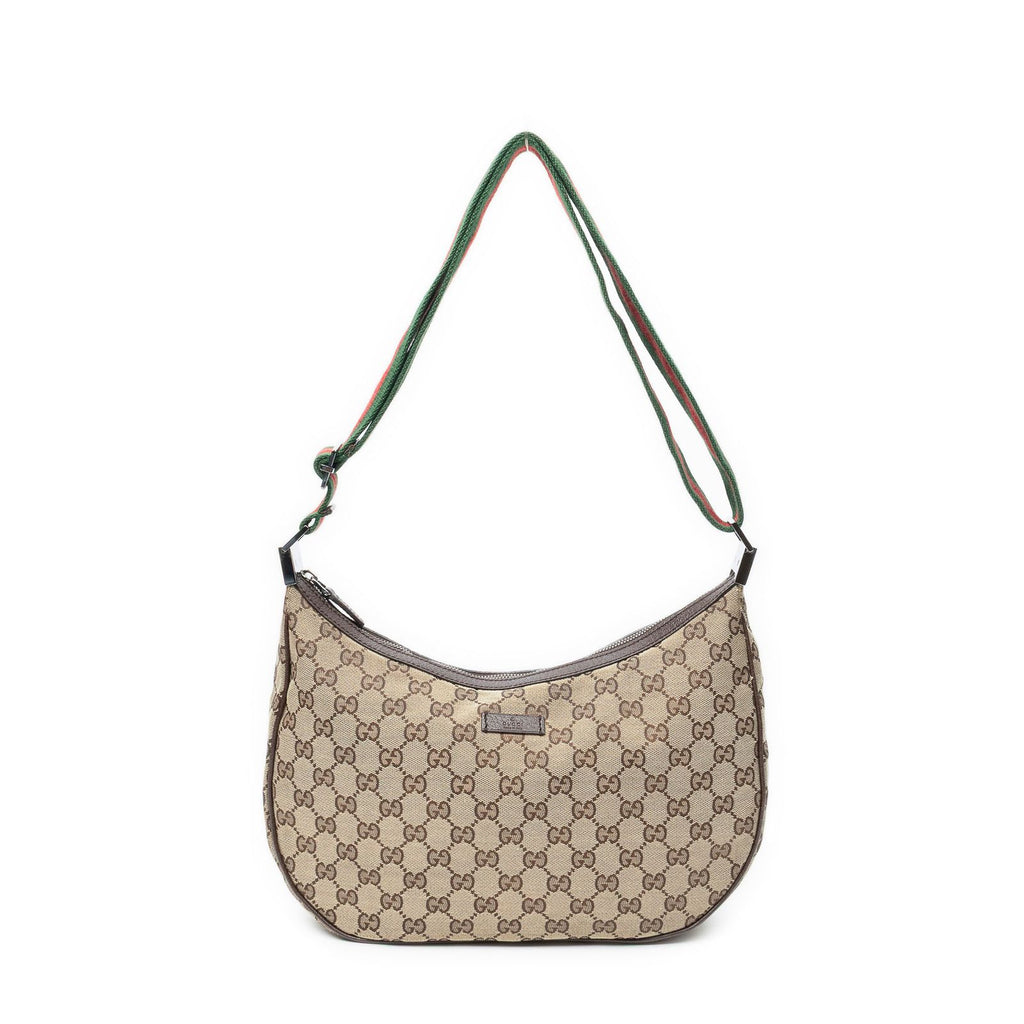 Gucci Round Zip Messenger Beige Brown GG Canvas