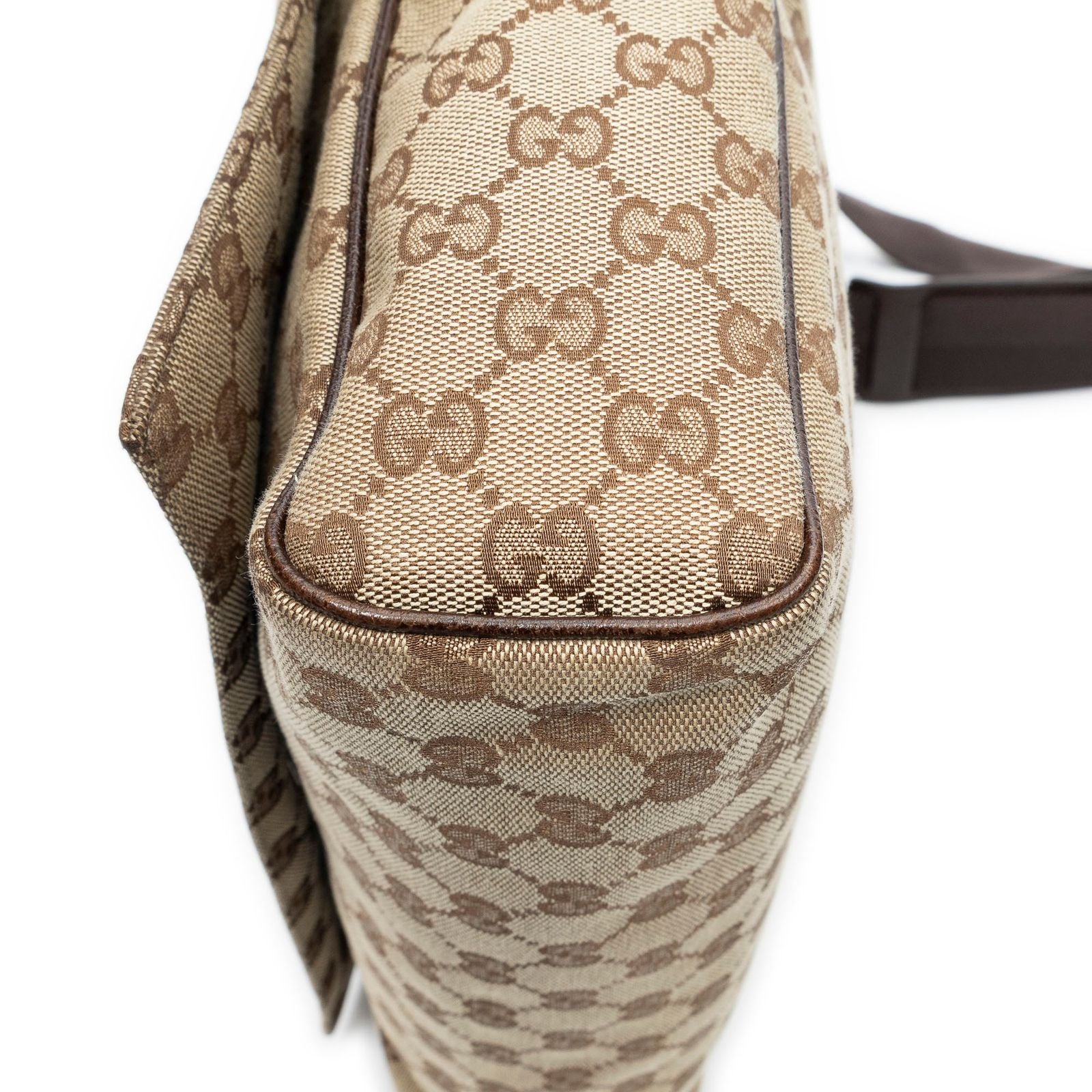 Gucci Flap Messenger Beige Brown GG Canvas — view 7