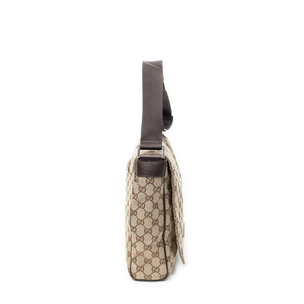 Gucci Flap Messenger Beige Brown GG Canvas — view 4
