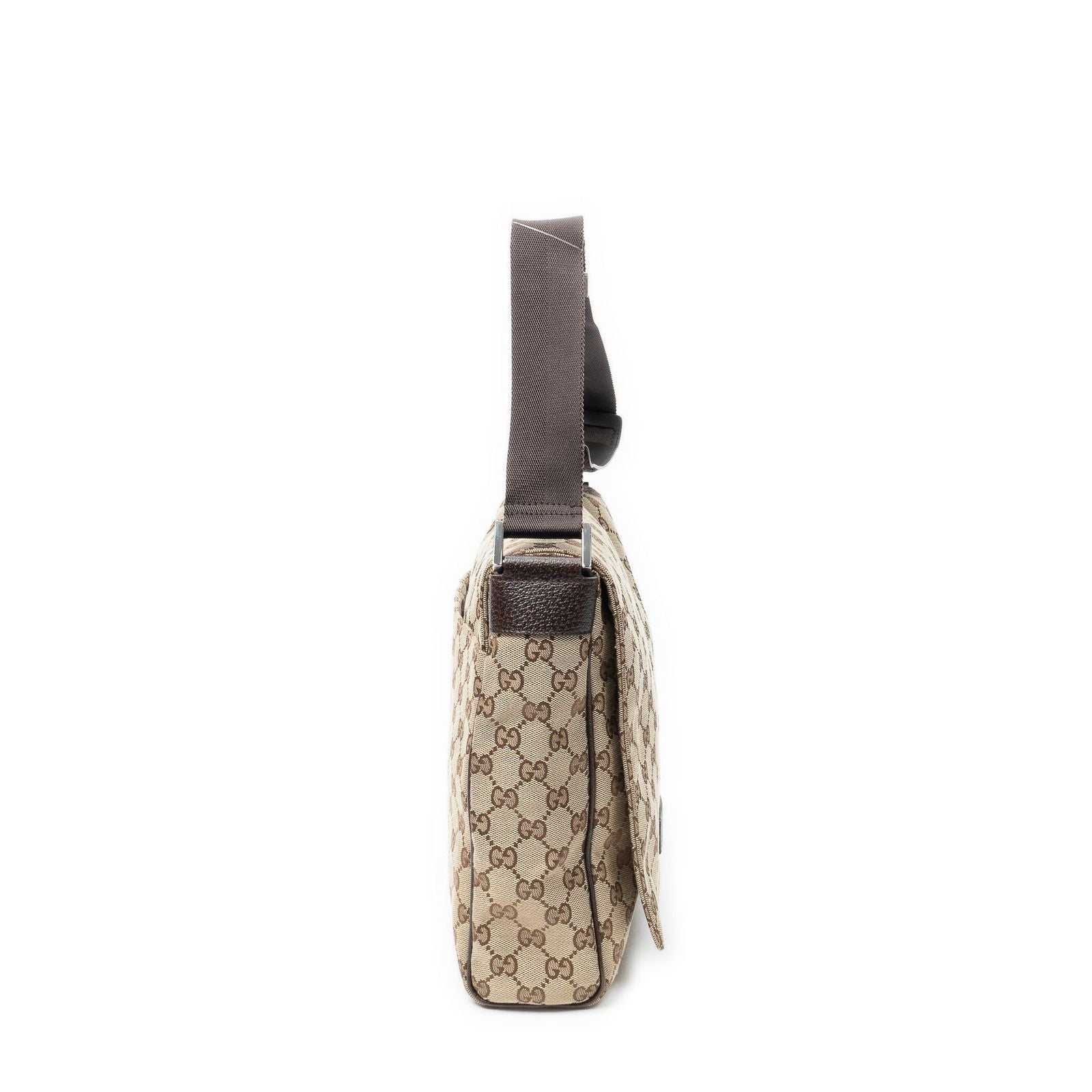 Gucci Flap Messenger Beige Brown GG Canvas — view 4