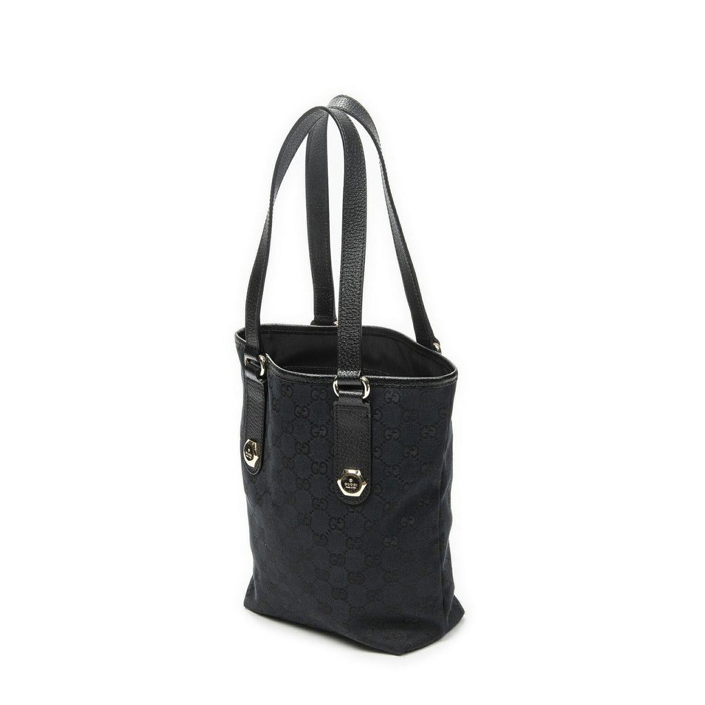 Gucci Cha Bucket Tote Black GG Canvas — view 2