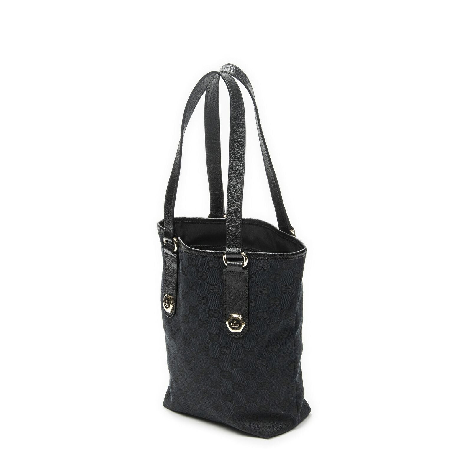 Gucci Cha Bucket Tote Black GG Canvas — view 2