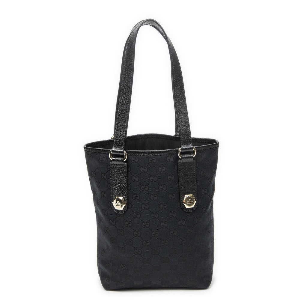 Gucci Cha Bucket Tote Black GG Canvas — view 5