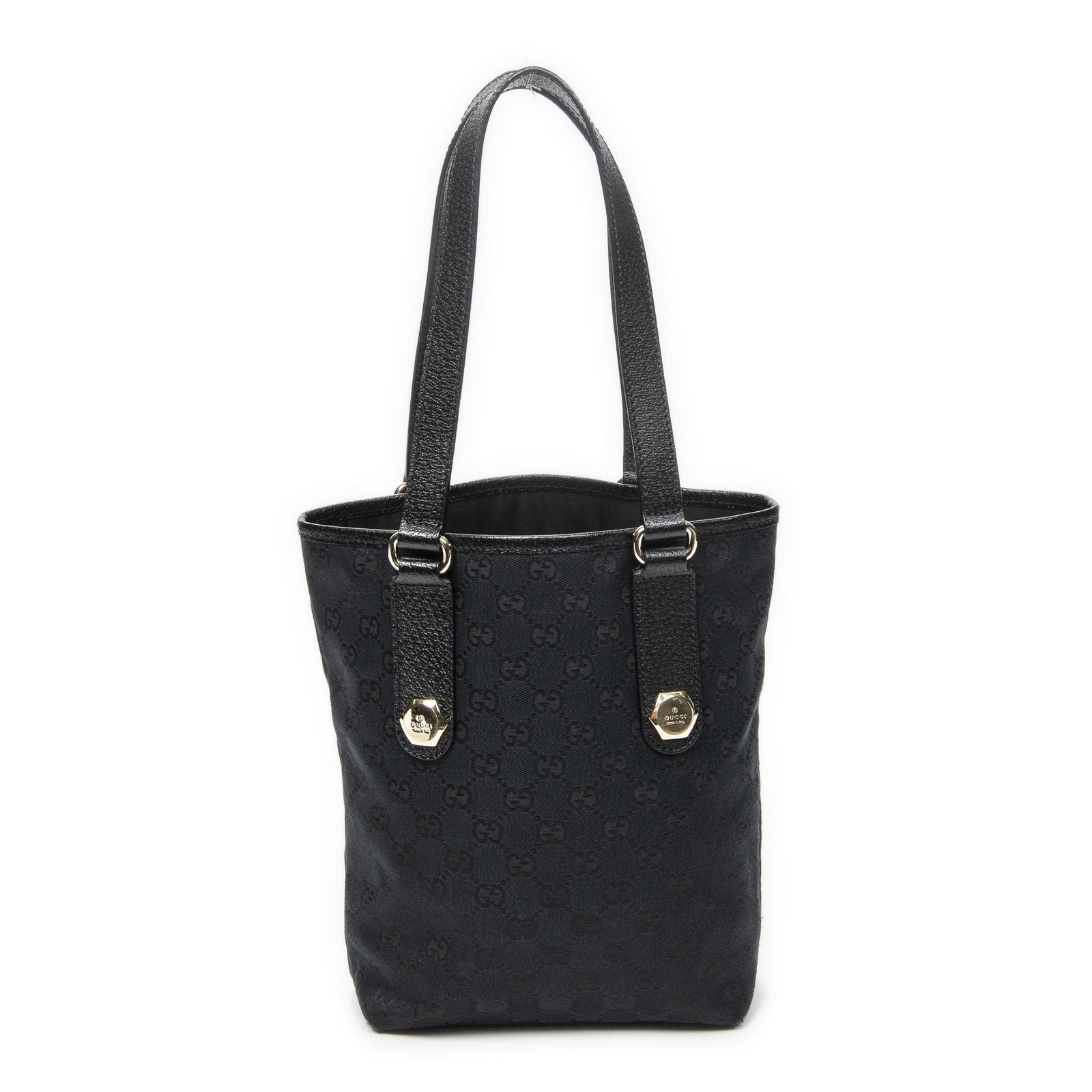 Gucci Cha Bucket Tote Black GG Canvas — view 5