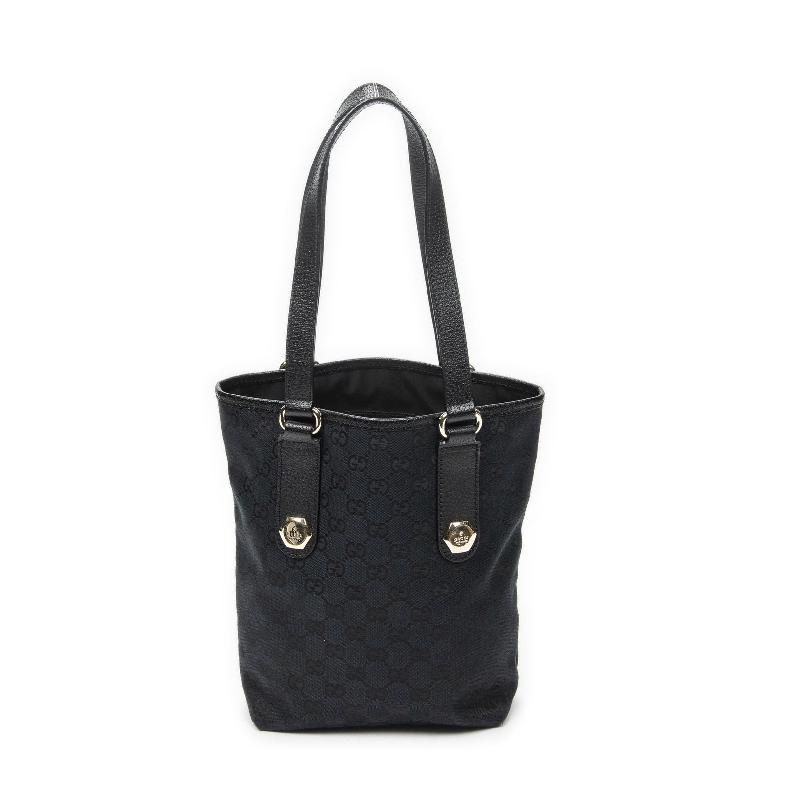 Gucci Cha Bucket Tote Black GG Canvas