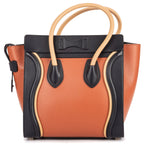 Celine Micro Tri Color Lugagge Brown Navy Beige Smooth Calfskin Shoulder — view 5