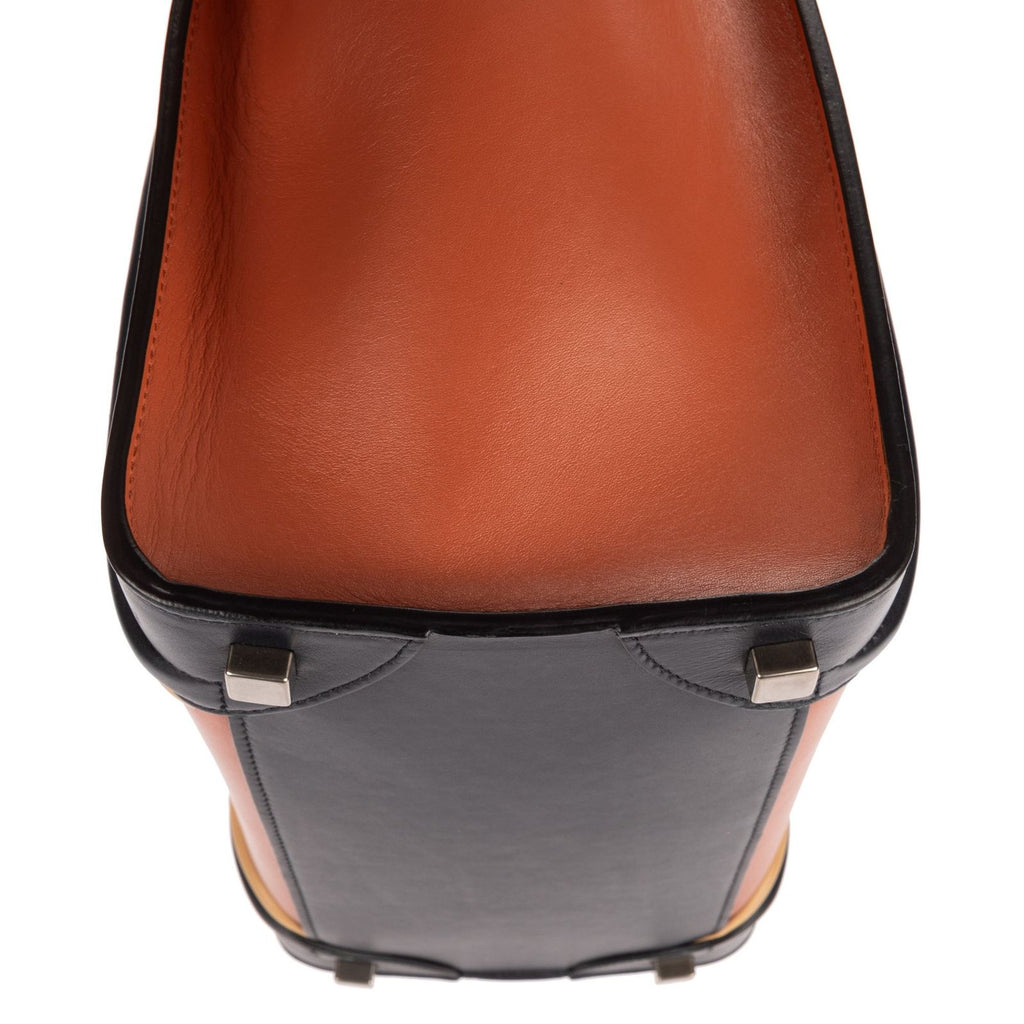 Celine Micro Tri Color Lugagge Brown Navy Beige Smooth Calfskin Shoulder — view 7