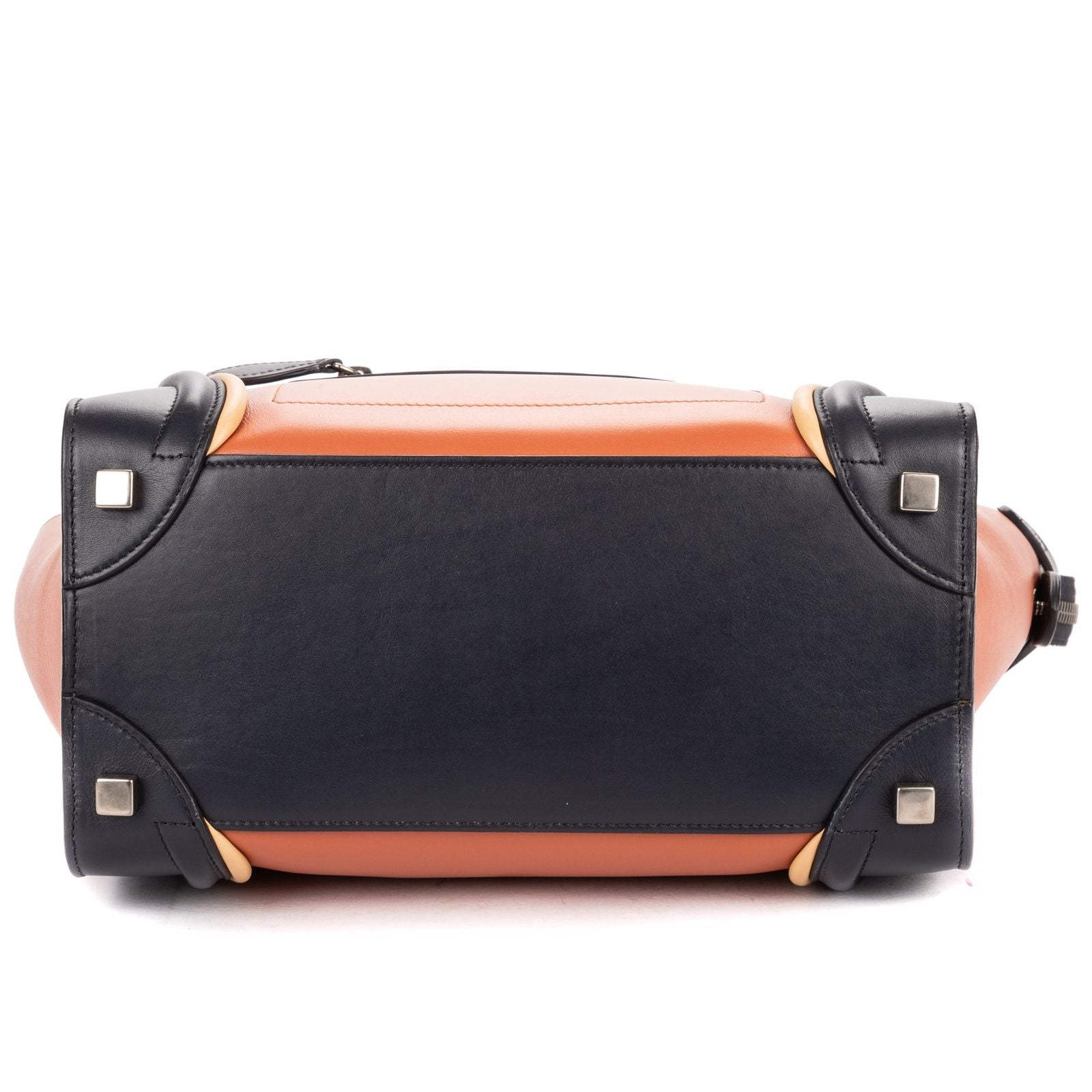 Celine Micro Tri Color Lugagge Brown Navy Beige Smooth Calfskin Shoulder — view 6