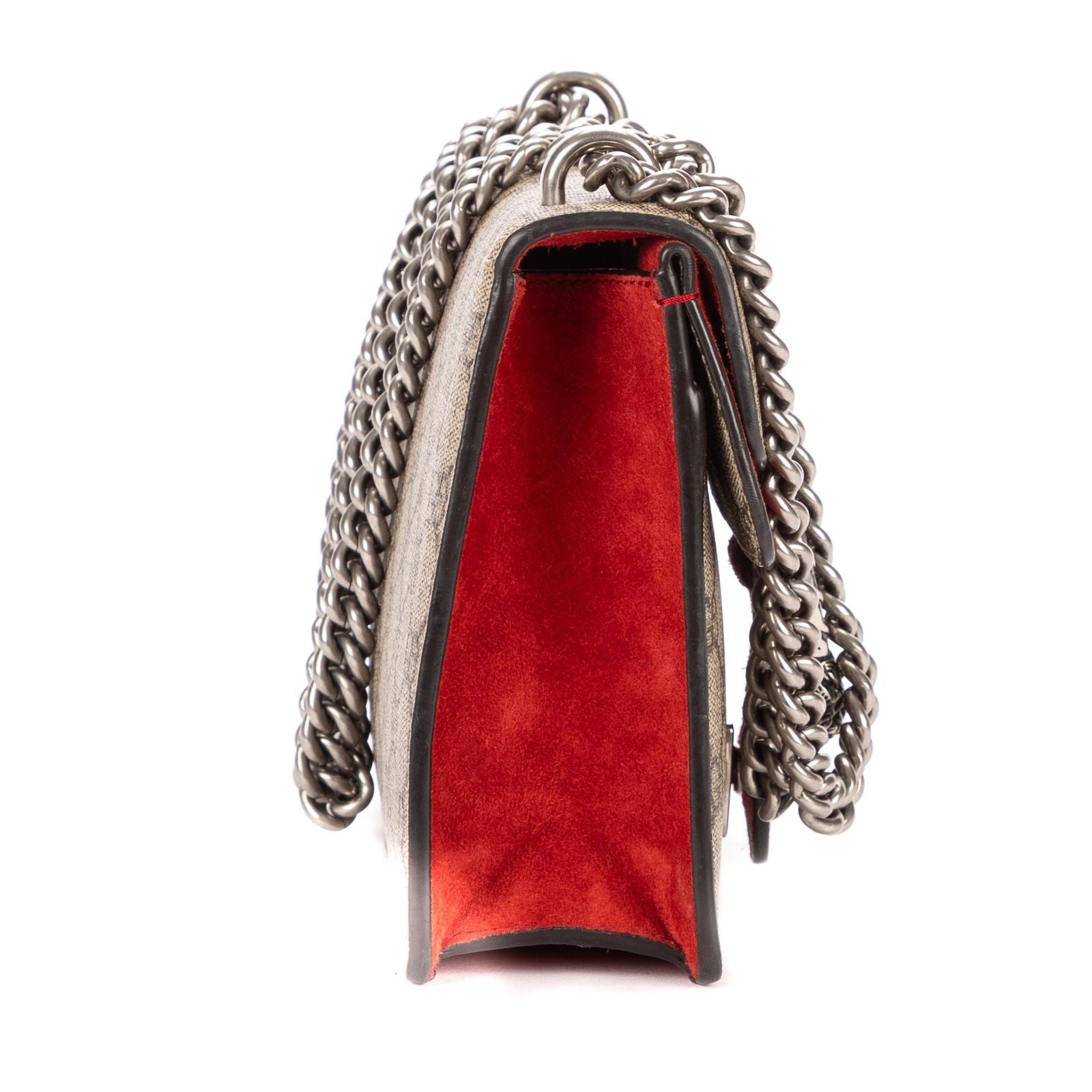 Gucci le Dionysus Chain Crossbody Beige Red Split Canvas — view 4