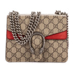 Gucci le Dionysus Chain Crossbody Beige Red Split Canvas