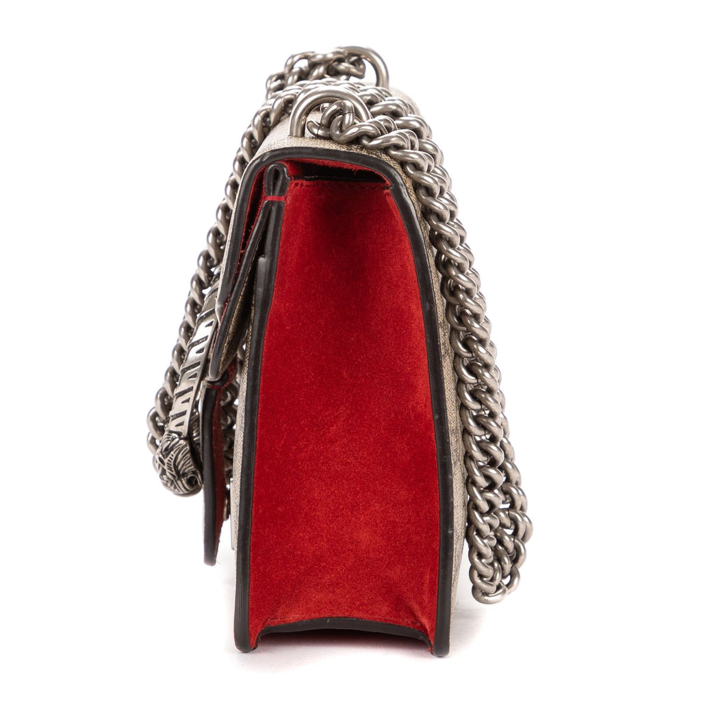 Gucci le Dionysus Chain Crossbody Beige Red Split Canvas — view 3