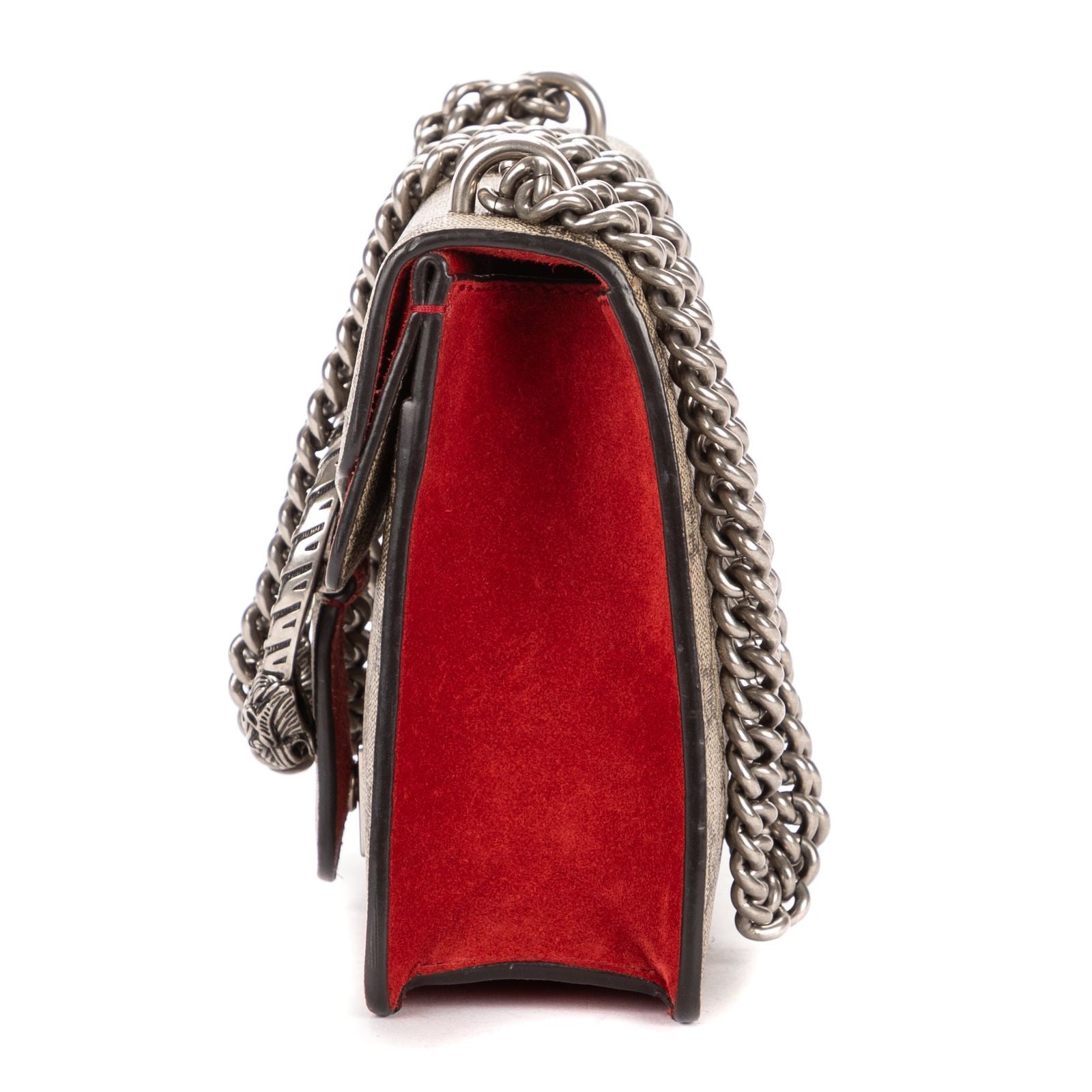 Gucci le Dionysus Chain Crossbody Beige Red Split Canvas — view 3