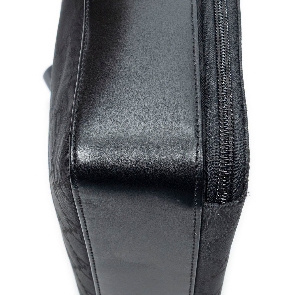 Gucci Front Pocket Messenger Bag Black GG Nylon Canvas — view 8