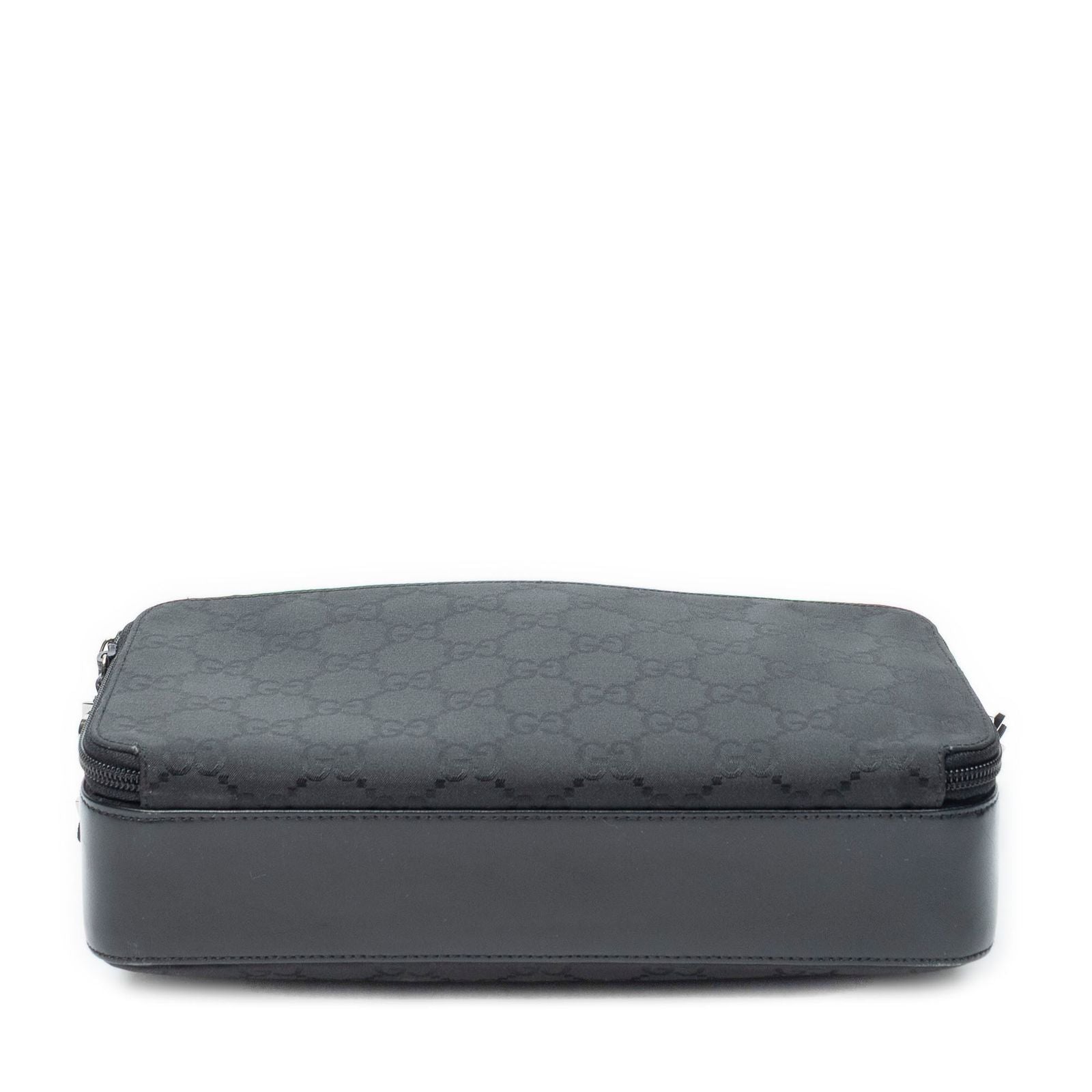 Gucci Front Pocket Messenger Bag Black GG Nylon Canvas — view 6