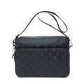 Gucci Front Pocket Messenger Bag Black GG Nylon Canvas