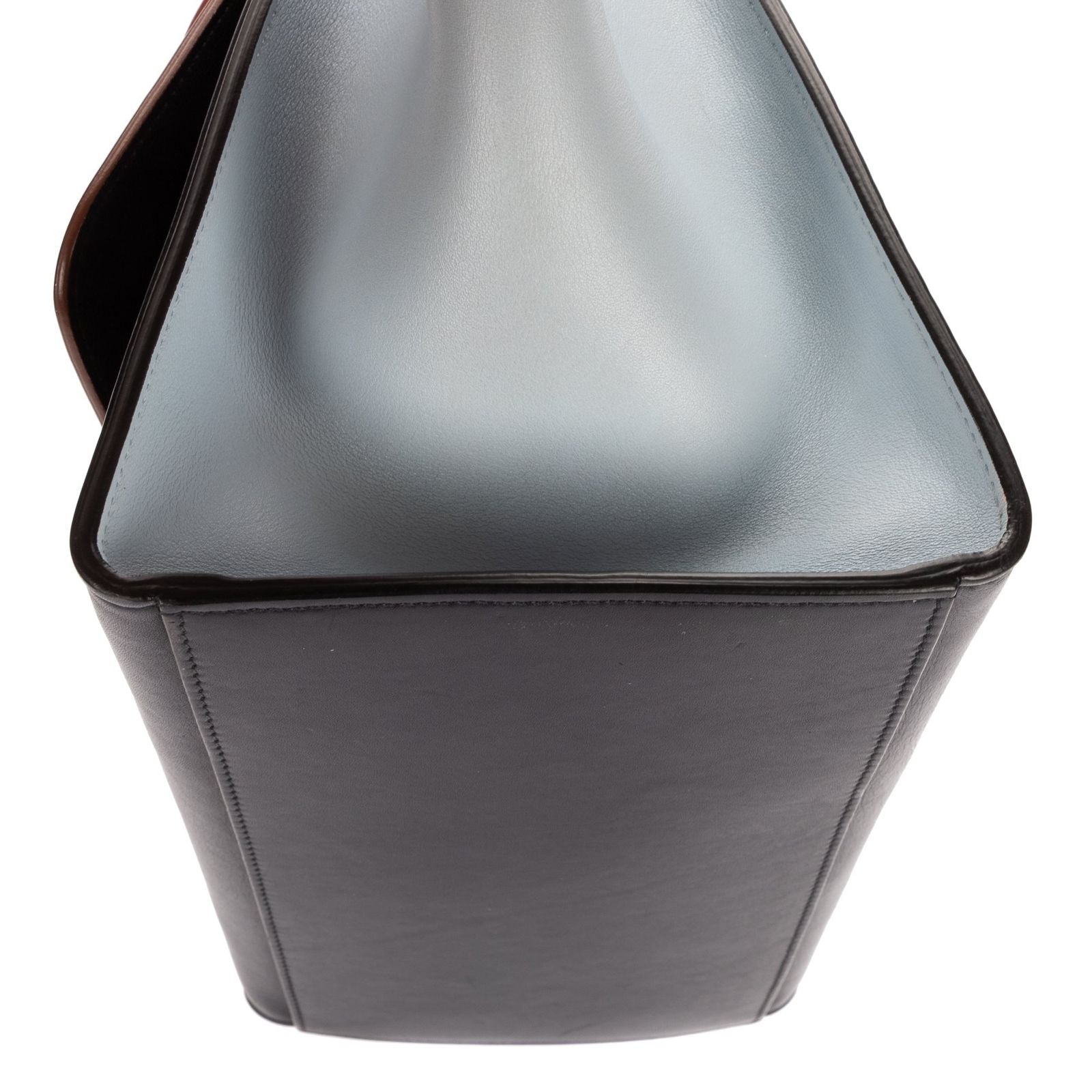 Celine Smo le Tricolor Trapeze Blue Navy Brown Smooth Calfskin Shoulder — view 7