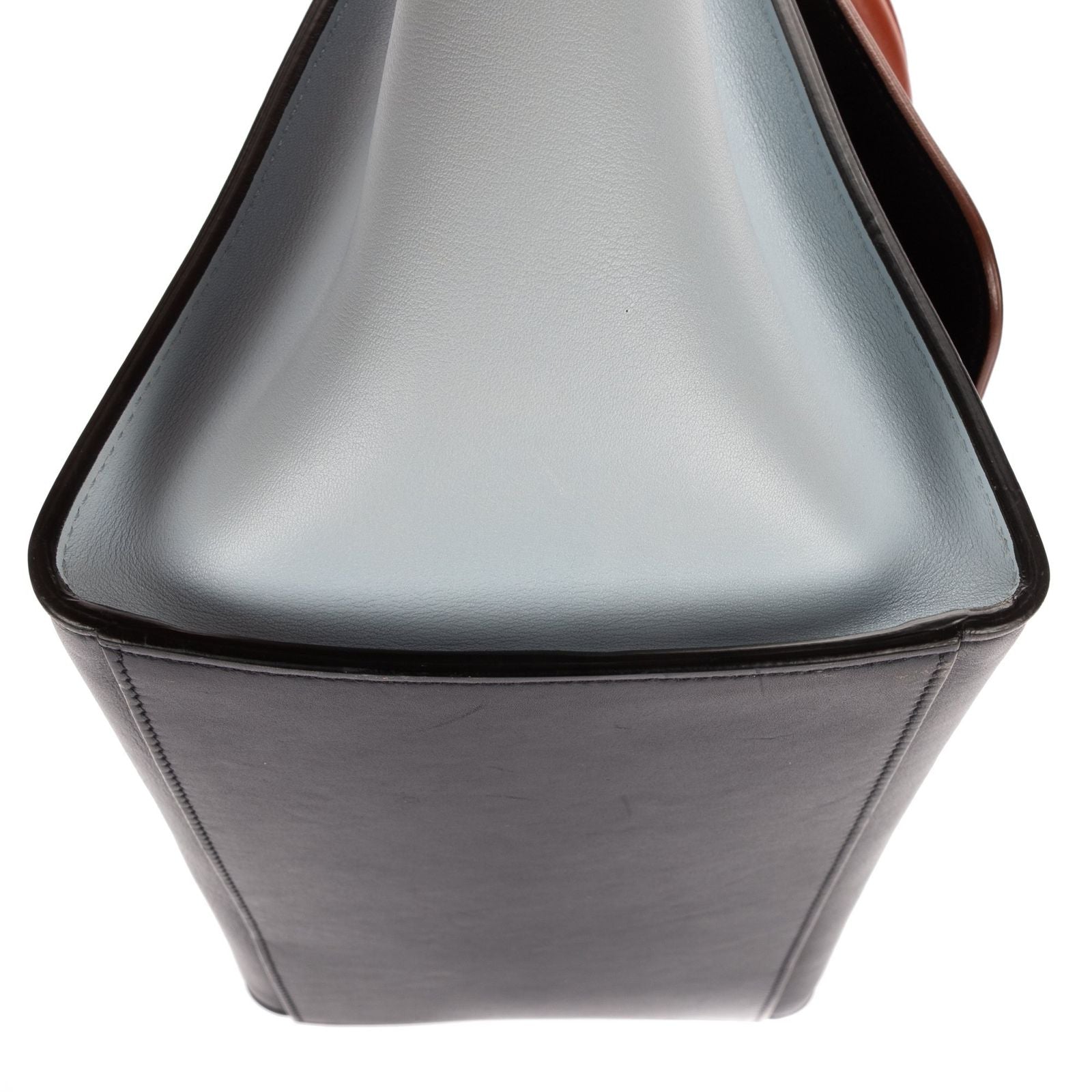 Celine Smo le Tricolor Trapeze Blue Navy Brown Smooth Calfskin Shoulder — view 8