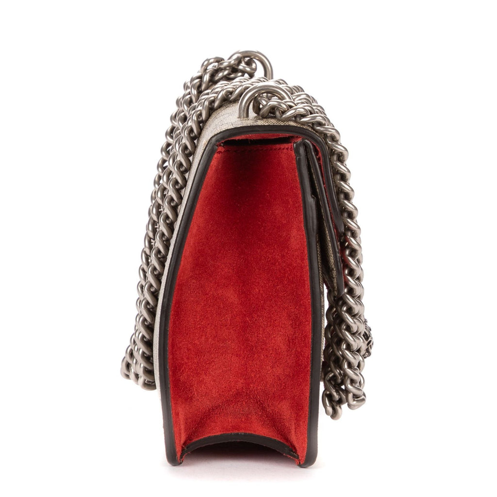 Gucci le Dionysus Chain Crossbody Beige Red Split Canvas — view 4