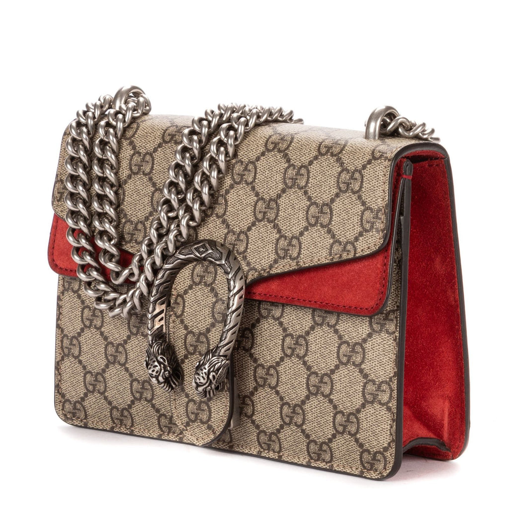 Gucci le Dionysus Chain Crossbody Beige Red Split Canvas — view 2