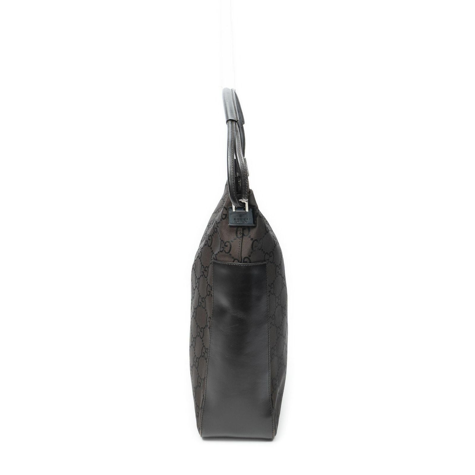 Gucci Vintage Mini Zip Bo Da Cu Brown GG Nylon Canvas Shoulder — view 3
